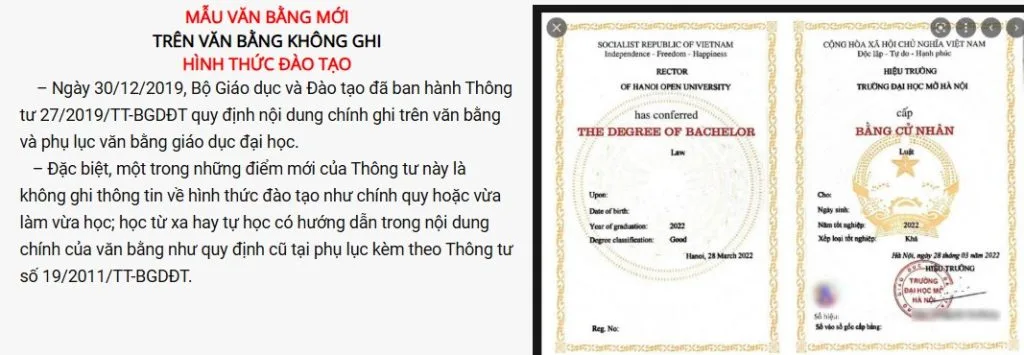 Bằng đh mở