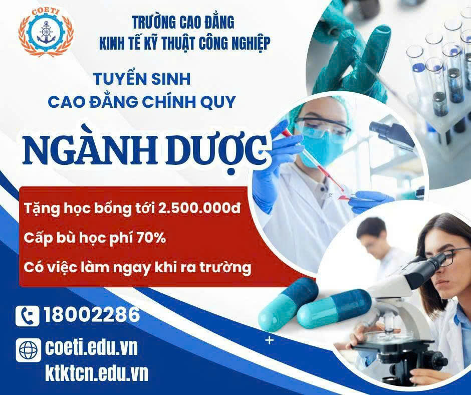 Xét tuyển Cao đẳng Chính quy Ngành Dược 2025-2026