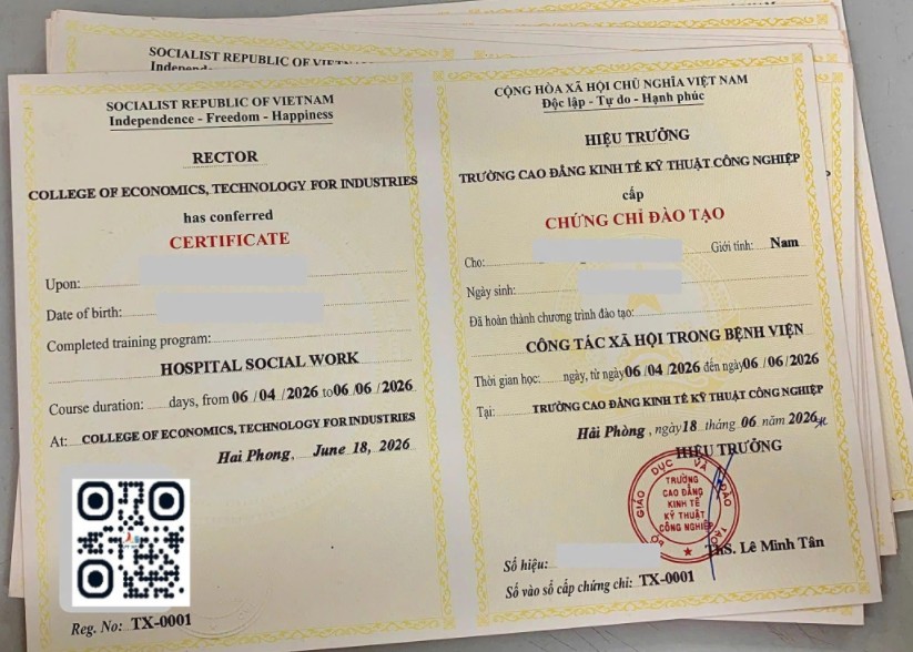 Chứng chỉ Công tác xã hội trong bệnh viện