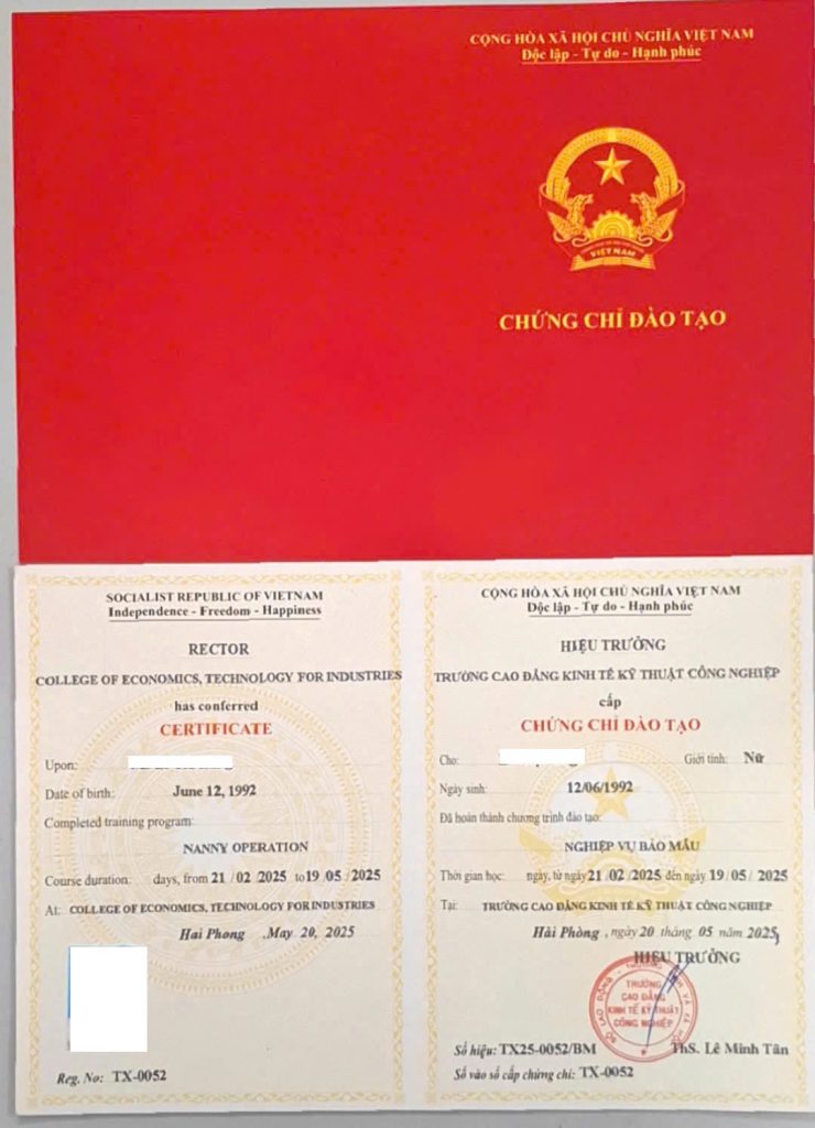 Khóa học nghiệp vụ bảo mẫu Tháng 1/2026