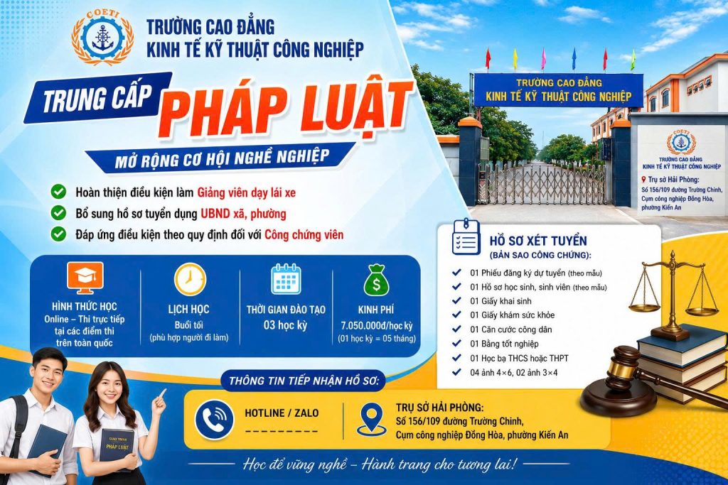 Tuyển Sinh Trung Cấp Pháp Luật Online 2026