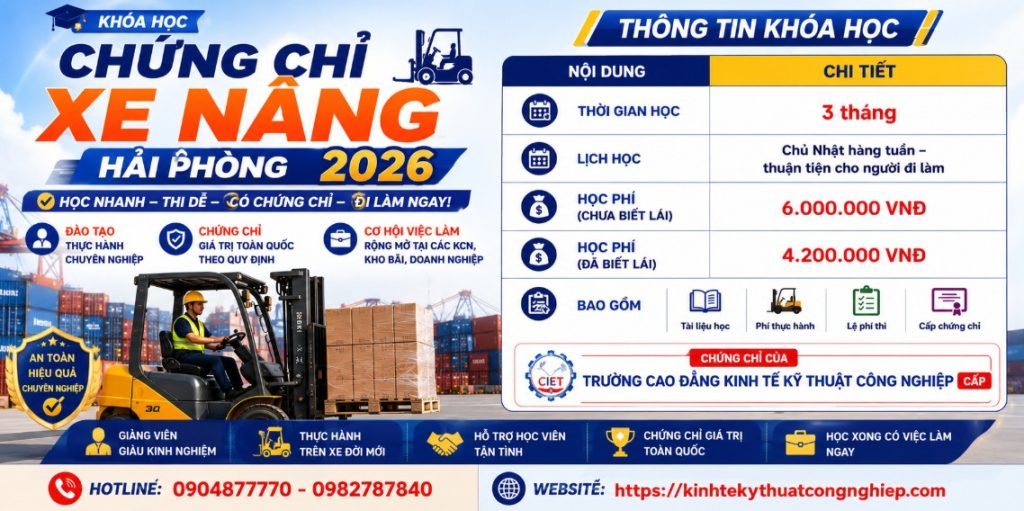 Chứng Chỉ Xe Nâng Hải Phòng 2026