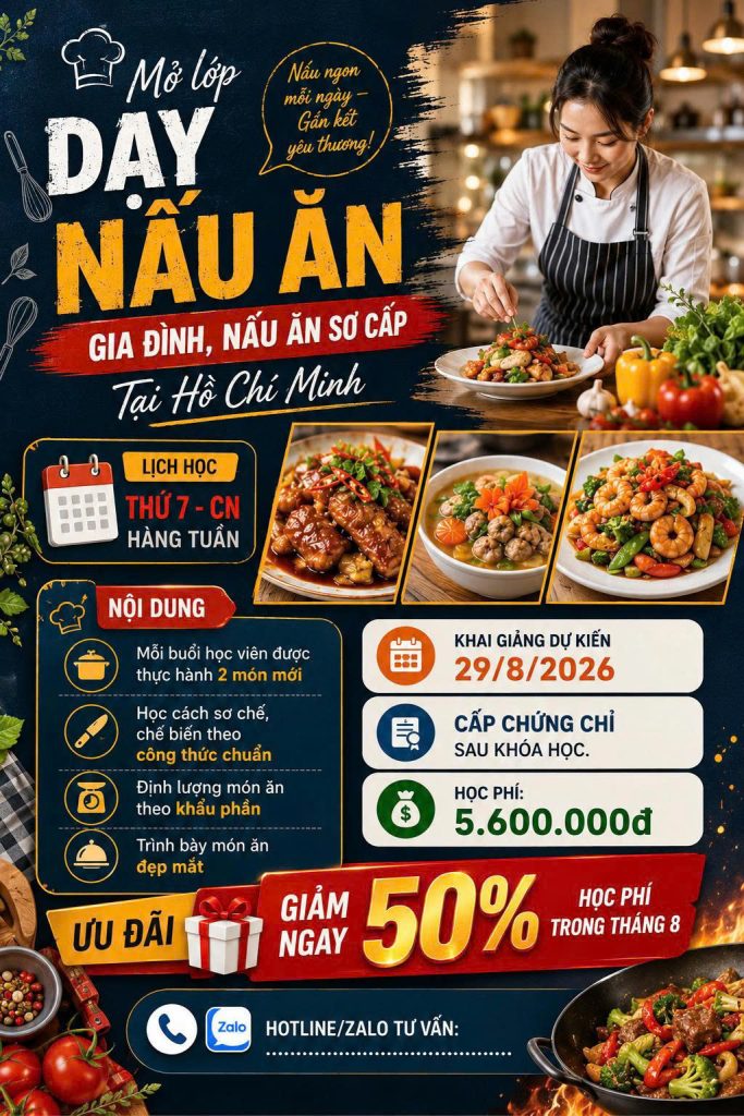 Lớp Dạy Nấu Ăn Tự Chọn Tại TP.HCM