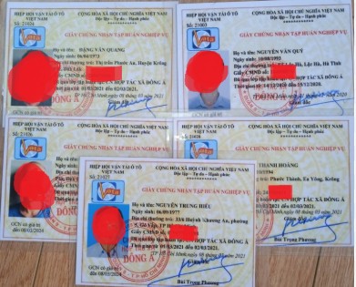 Giấy Chứng Nhận Tập Huấn Nghiệp Vụ Lái Xe