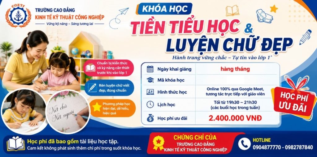 Lớp Luyện Chữ Đẹp Và Tiền Tiểu Học K08